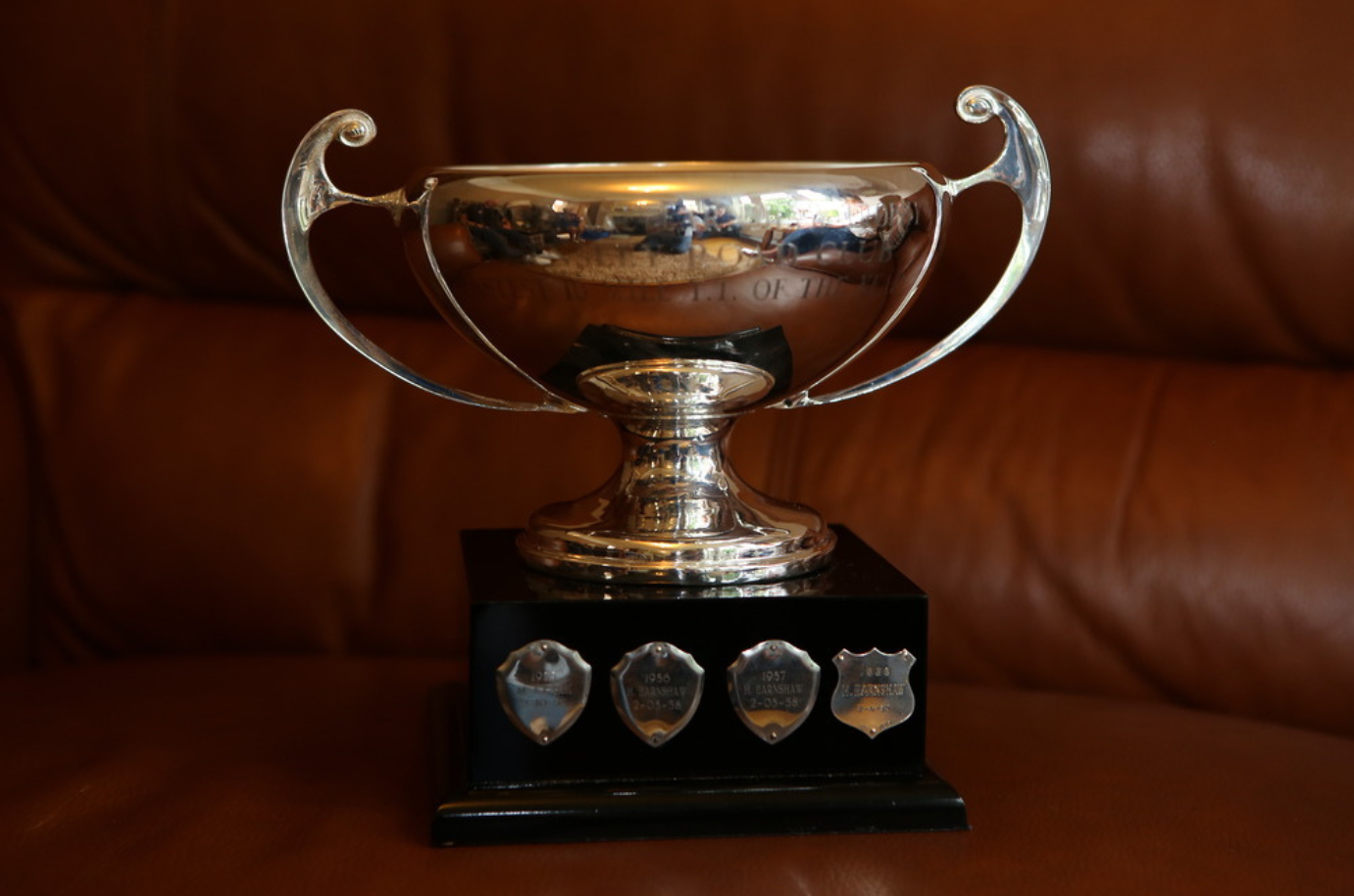 The Rose Bowl trophy, won by Harry 'Shake' Earnshaw